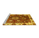 Sideview of Machine Washable Abstract Yellow Modern Rug, wshabs3377yw