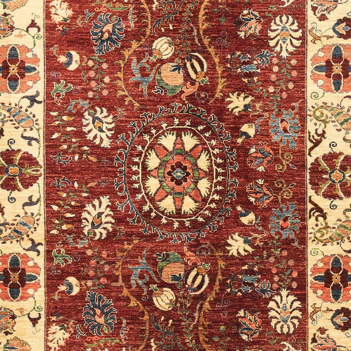 Machine Washable Abstract Tomato Red Rug, wshabs3377