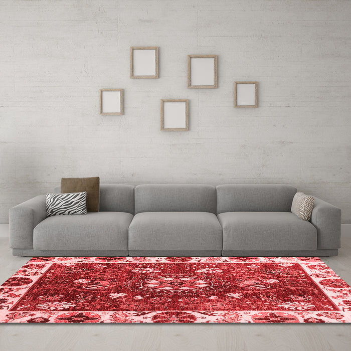 Modern Red Washable Rugs