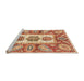 Sideview of Machine Washable Abstract Red Rug, wshabs3378