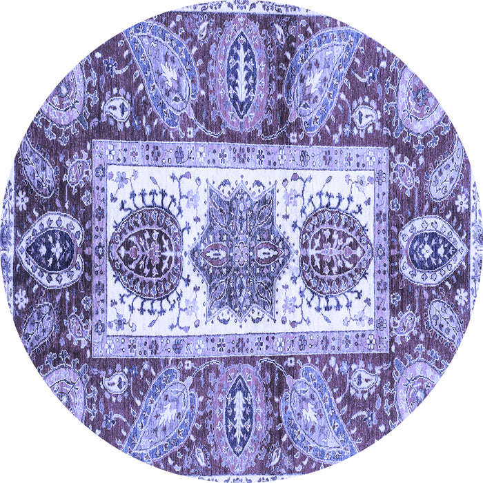 Round Machine Washable Abstract Blue Modern Rug, wshabs3378blu