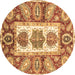 Round Machine Washable Abstract Brown Modern Rug, wshabs3378brn