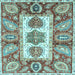 Square Abstract Light Blue Modern Rug, abs3378lblu