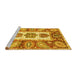 Sideview of Machine Washable Abstract Yellow Modern Rug, wshabs3378yw