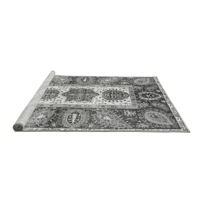 Sideview of Machine Washable Abstract Gray Modern Rug, wshabs3378gry