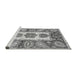 Sideview of Machine Washable Abstract Gray Modern Rug, wshabs3378gry