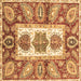 Square Abstract Brown Modern Rug, abs3378brn