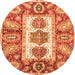 Round Abstract Orange Modern Rug, abs3378org