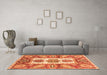 Machine Washable Abstract Orange Modern Area Rugs in a Living Room, wshabs3378org