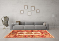 Machine Washable Abstract Orange Modern Rug, wshabs3378org