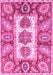 Machine Washable Abstract Pink Modern Rug, wshabs3378pnk