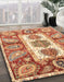 Abstract Red Modern Rug in Family Room, abs3378