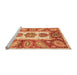 Sideview of Machine Washable Abstract Orange Modern Area Rugs, wshabs3378org