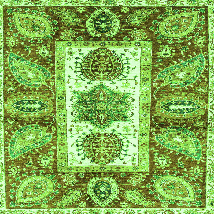 Square Abstract Green Modern Rug, abs3378grn
