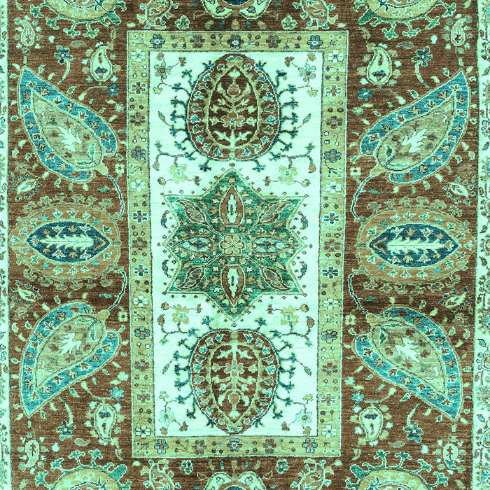 Machine Washable Abstract Turquoise Modern Area Rugs, wshabs3378turq