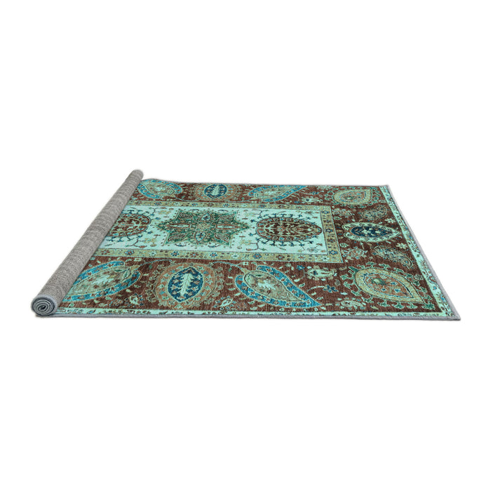 Sideview of Machine Washable Abstract Light Blue Modern Rug, wshabs3378lblu