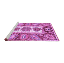 Sideview of Machine Washable Abstract Purple Modern Area Rugs, wshabs3378pur