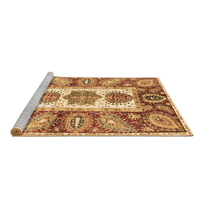 Sideview of Machine Washable Abstract Brown Modern Rug, wshabs3378brn
