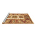 Sideview of Machine Washable Abstract Brown Modern Rug, wshabs3378brn