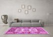 Machine Washable Abstract Purple Modern Area Rugs in a Living Room, wshabs3378pur