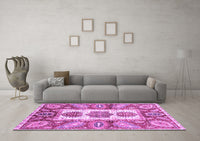 Machine Washable Abstract Purple Modern Rug, wshabs3378pur