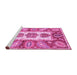 Sideview of Machine Washable Abstract Pink Modern Rug, wshabs3378pnk