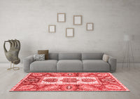 Machine Washable Abstract Red Modern Rug, wshabs3378red