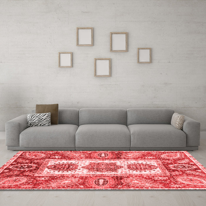 Modern Red Washable Rugs