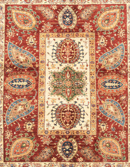 Machine Washable Abstract Red Rug, wshabs3378