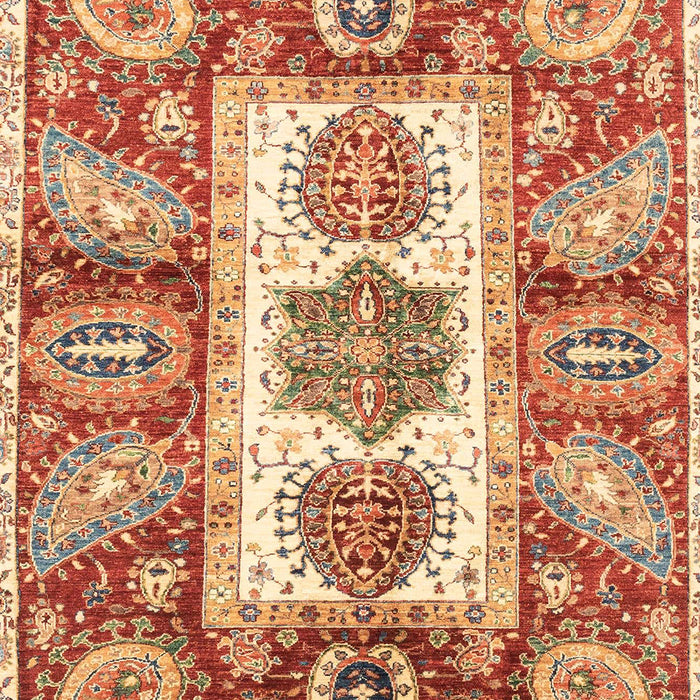 Machine Washable Abstract Red Rug, wshabs3378