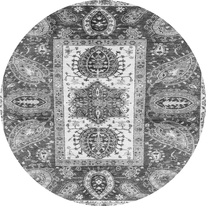 Round Abstract Gray Modern Rug, abs3378gry