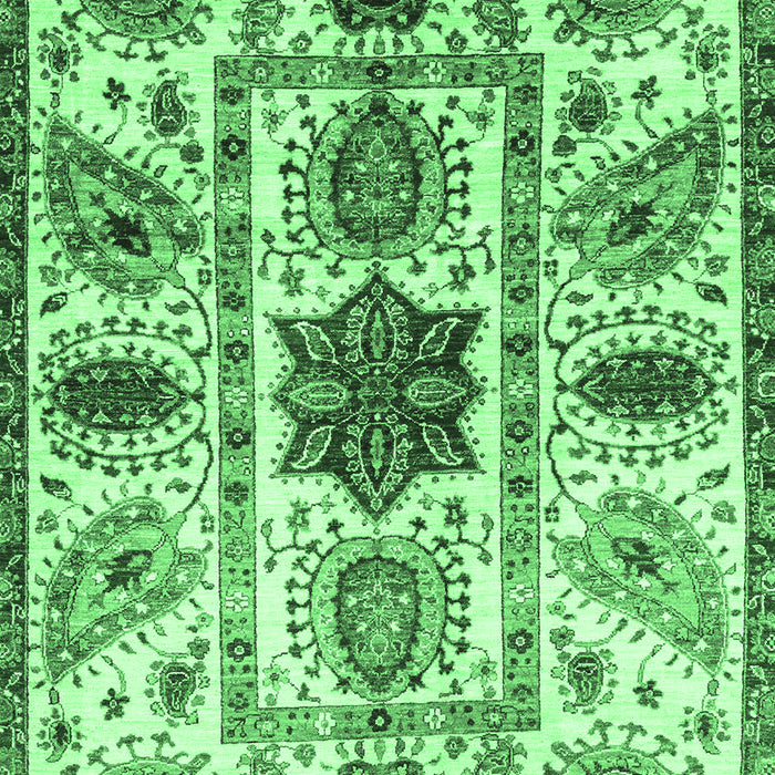 Machine Washable Oriental Emerald Green Modern Area Rugs, wshabs3379emgrn