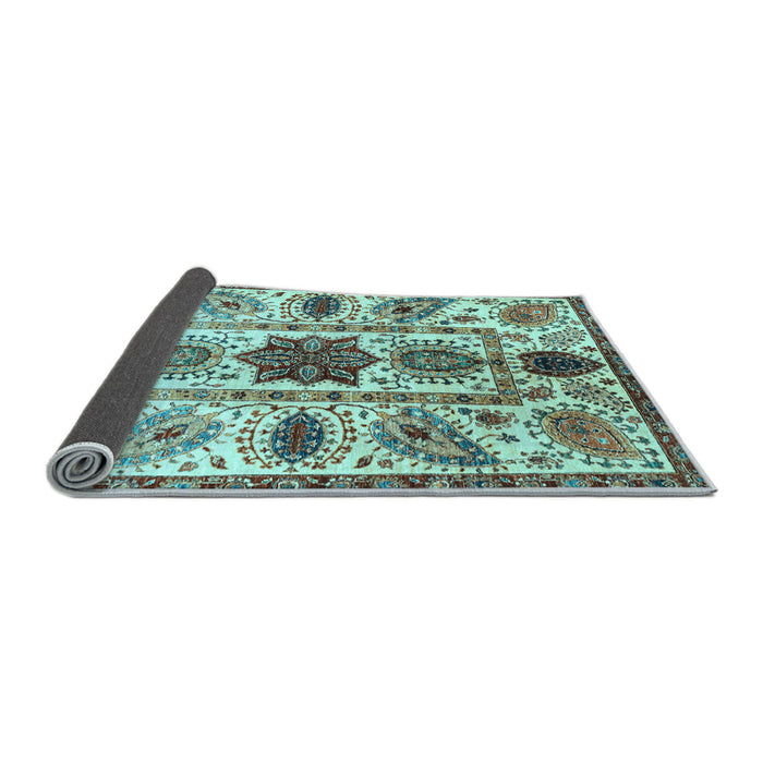 Sideview of Oriental Light Blue Modern Rug, abs3379lblu