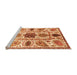 Sideview of Machine Washable Oriental Orange Modern Area Rugs, wshabs3379org