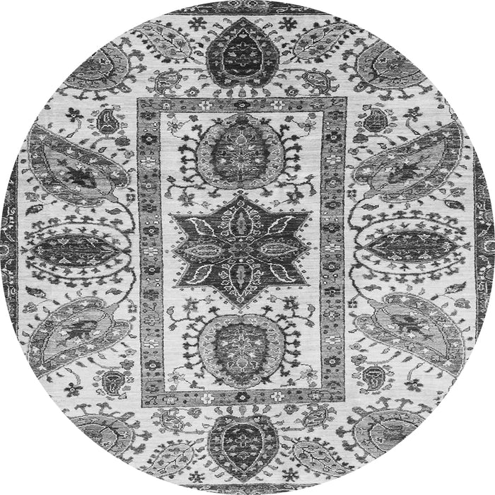 Round Oriental Gray Modern Rug, abs3379gry