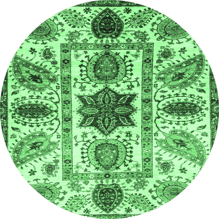 Round Oriental Emerald Green Modern Rug, abs3379emgrn
