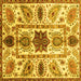 Square Machine Washable Oriental Yellow Modern Rug, wshabs3379yw