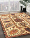 Abstract Red Oriental Rug in Family Room, abs3379