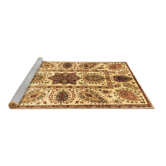 Sideview of Machine Washable Oriental Brown Modern Rug, wshabs3379brn