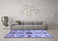 Machine Washable Oriental Blue Modern Rug, wshabs3379blu