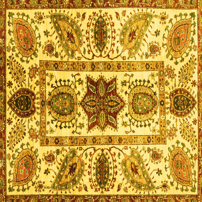 Square Oriental Yellow Modern Rug, abs3379yw
