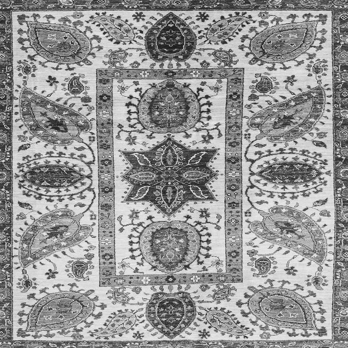 Square Machine Washable Oriental Gray Modern Rug, wshabs3379gry