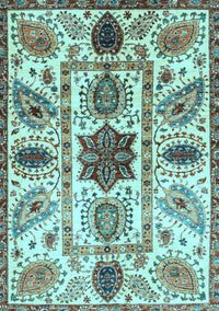 Oriental Light Blue Modern Rug, abs3379lblu