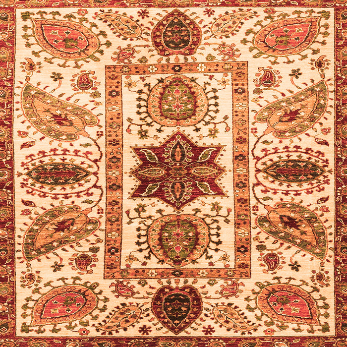 Square Oriental Orange Modern Rug, abs3379org