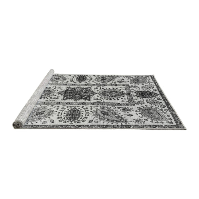 Sideview of Machine Washable Oriental Gray Modern Rug, wshabs3379gry