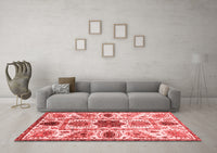 Machine Washable Oriental Red Modern Rug, wshabs3379red