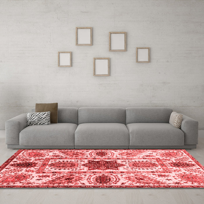 Modern Red Washable Rugs