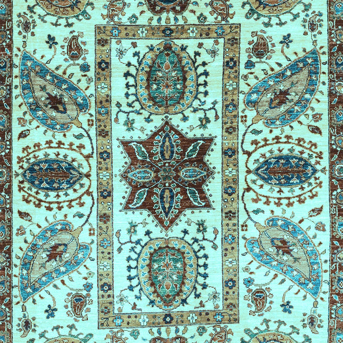 Machine Washable Oriental Light Blue Modern Rug, wshabs3379lblu