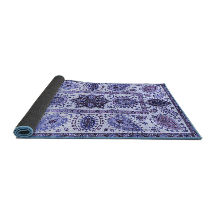 Sideview of Oriental Blue Modern Rug, abs3379blu
