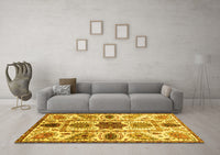 Machine Washable Oriental Yellow Modern Rug, wshabs3379yw